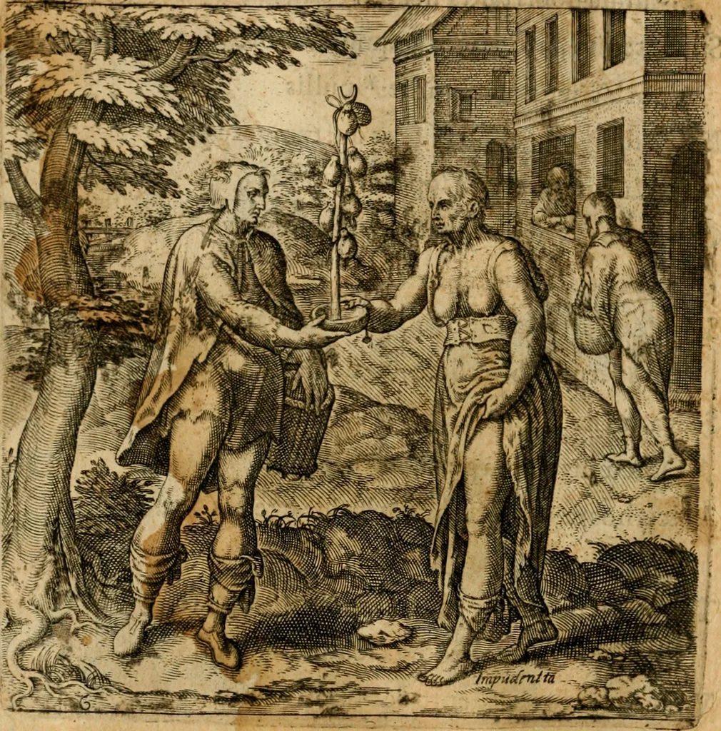 An illustration from Emblemata moralia et oeconomica de rerum usu et abusu, 1609, leaf 15