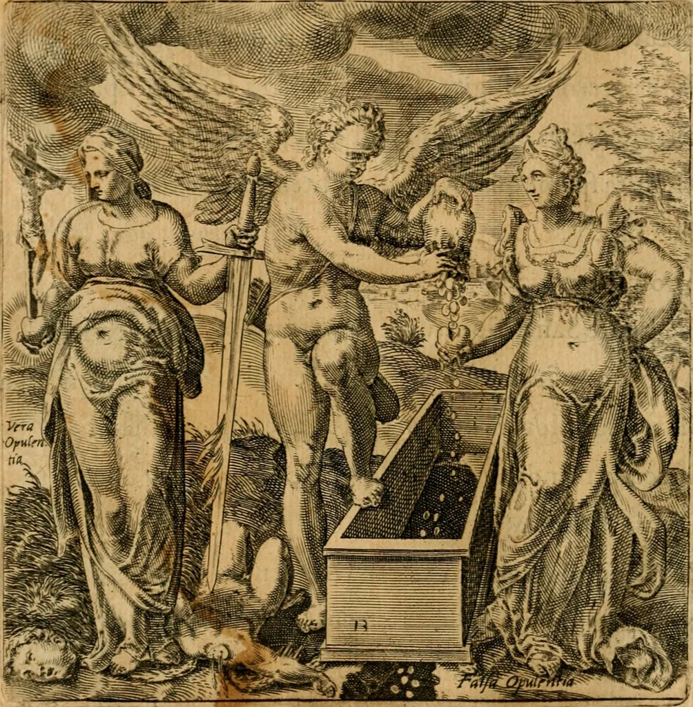 An illustration from Emblemata moralia et oeconomica de rerum usu et abusu, 1609, leaf 29