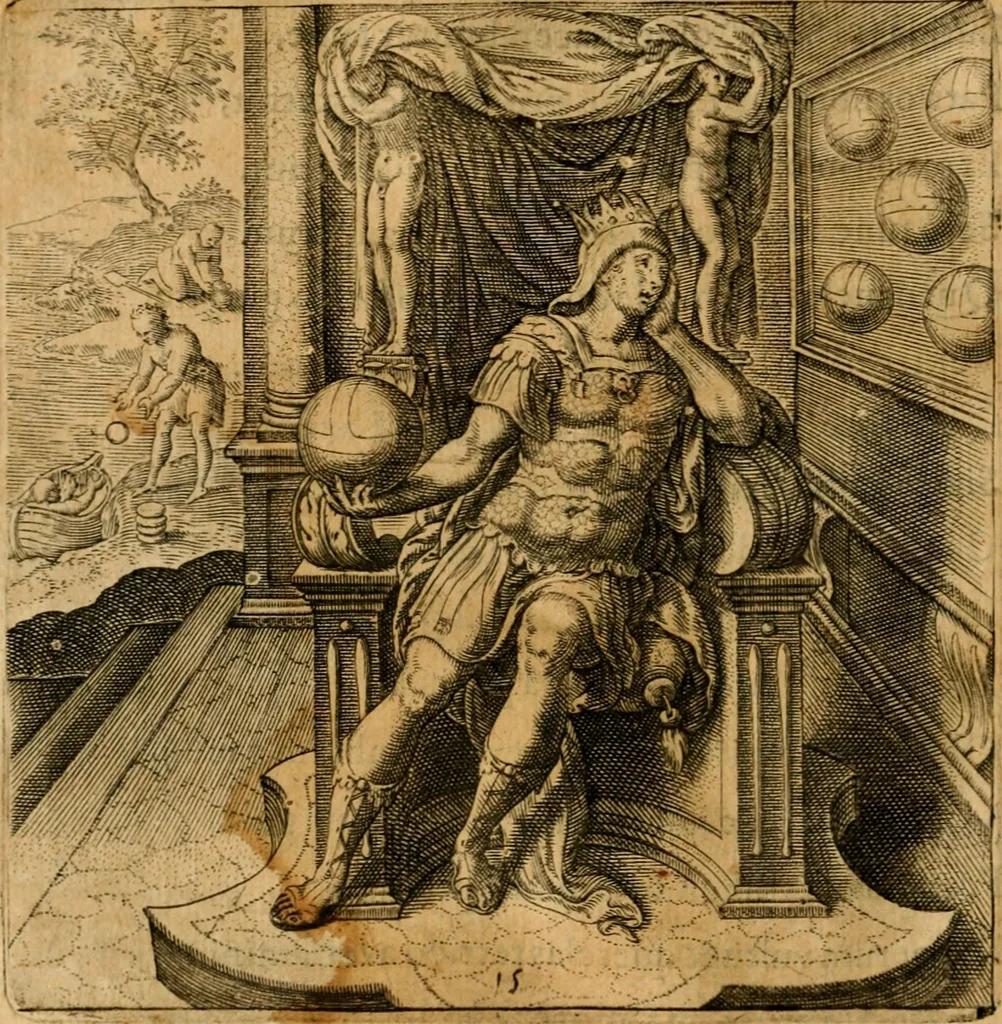 An illustration from Emblemata moralia et oeconomica de rerum usu et abusu, 1609, leaf 33