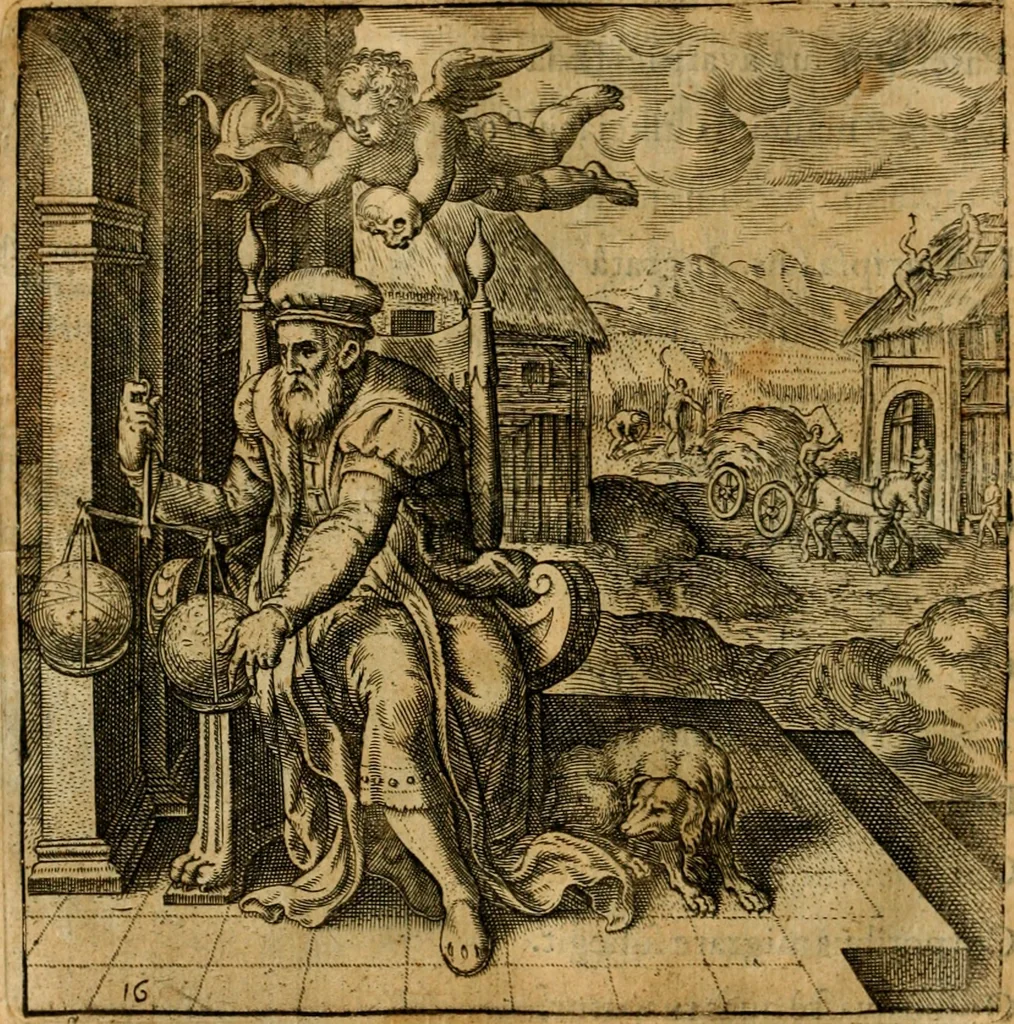 An illustration from Emblemata moralia et oeconomica de rerum usu et abusu, 1609, leaf 35
