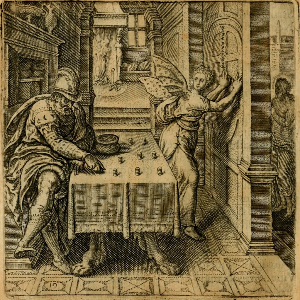 An illustration from Emblemata moralia et oeconomica de rerum usu et abusu, 1609, leaf 41