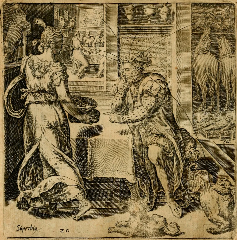 An illustration from Emblemata moralia et oeconomica de rerum usu et abusu, 1609, leaf 43