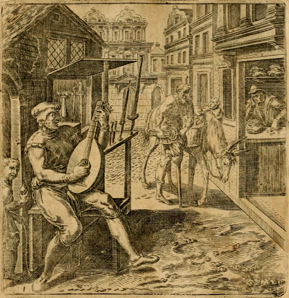 An illustration from Emblemata moralia et oeconomica de rerum usu et abusu, 1609, leaf 5