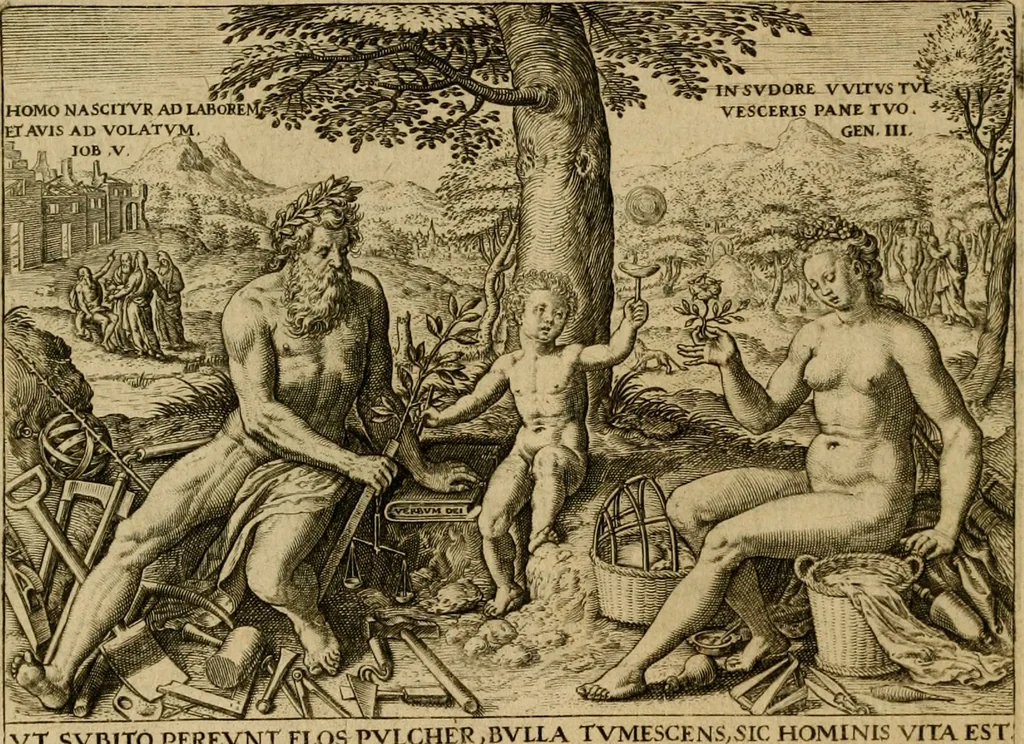 An illustration from Emblemata nobilitati et vulgo scitu digna : singulis historijs symbola adscripta & elegantes versus historiam explica[n]tes : accessit galearu[m] expositio, & disceptatio de origine nobilitatis, 1592, leaf 11