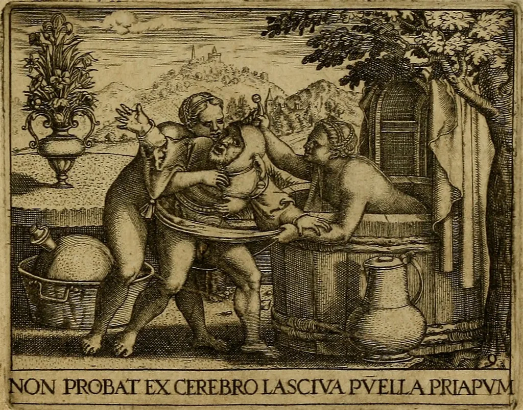 An illustration from Emblemata nobilitati et vulgo scitu digna : singulis historijs symbola adscripta & elegantes versus historiam explica[n]tes : accessit galearu[m] expositio, & disceptatio de origine nobilitatis, 1592, leaf 110