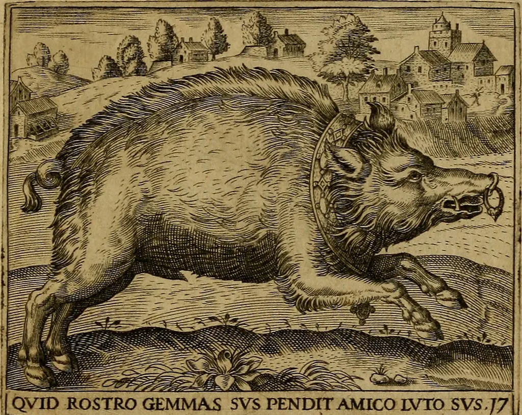 An illustration from Emblemata nobilitati et vulgo scitu digna : singulis historijs symbola adscripta & elegantes versus historiam explica[n]tes : accessit galearu[m] expositio, & disceptatio de origine nobilitatis, 1592, leaf 174