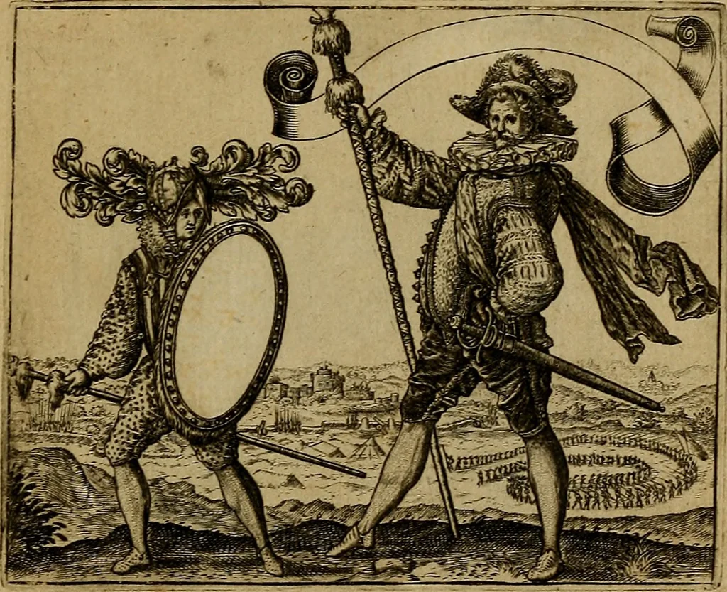 An illustration from Emblemata nobilitati et vulgo scitu digna : singulis historijs symbola adscripta & elegantes versus historiam explica[n]tes : accessit galearu[m] expositio, & disceptatio de origine nobilitatis, 1592, leaf 216