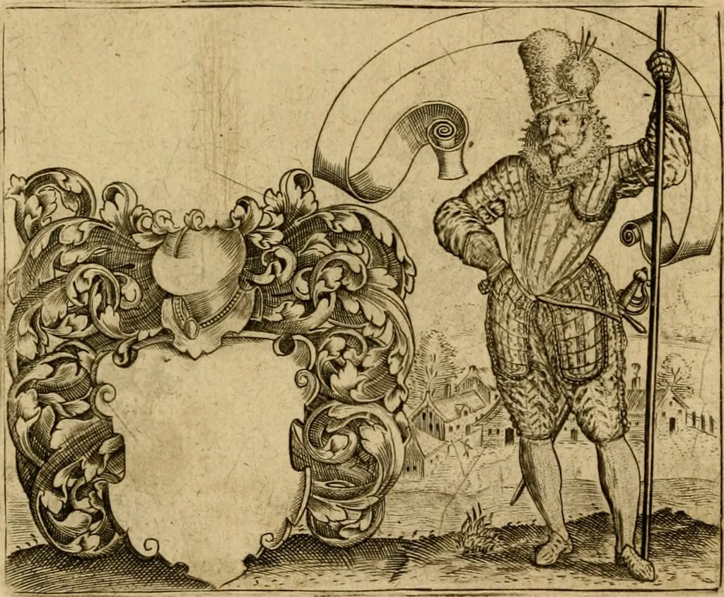 An illustration from Emblemata nobilitati et vulgo scitu digna : singulis historijs symbola adscripta & elegantes versus historiam explica[n]tes : accessit galearu[m] expositio, & disceptatio de origine nobilitatis, 1592, leaf 241