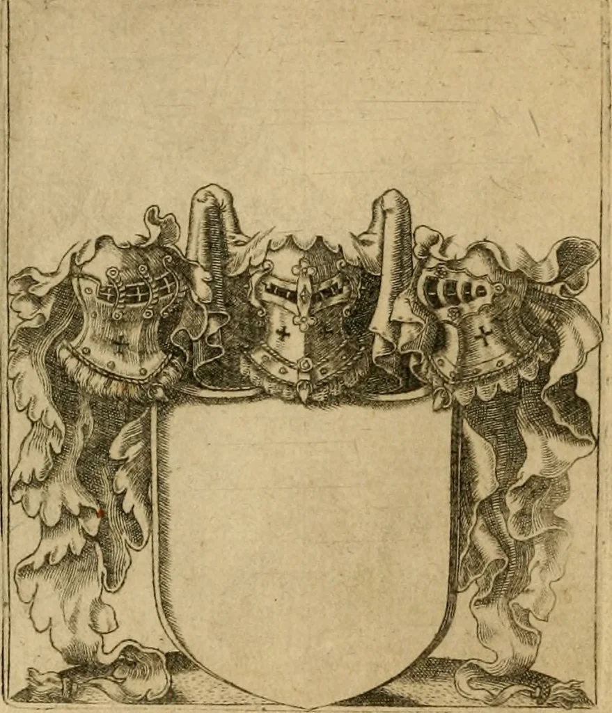 An illustration from Emblemata nobilitati et vulgo scitu digna : singulis historijs symbola adscripta & elegantes versus historiam explica[n]tes : accessit galearu[m] expositio, & disceptatio de origine nobilitatis, 1592, leaf 43