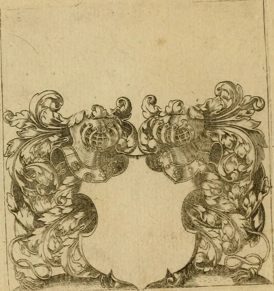 An illustration from Emblemata nobilitati et vulgo scitu digna : singulis historijs symbola adscripta & elegantes versus historiam explica[n]tes : accessit galearu[m] expositio, & disceptatio de origine nobilitatis, 1592, leaf 51