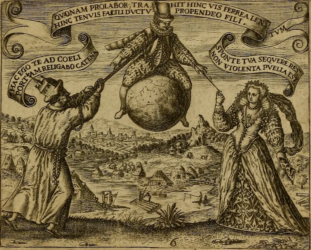 An illustration from Emblemata nobilitati et vulgo scitu digna : singulis historijs symbola adscripta & elegantes versus historiam explica[n]tes : accessit galearu[m] expositio, & disceptatio de origine nobilitatis, 1592, leaf 88