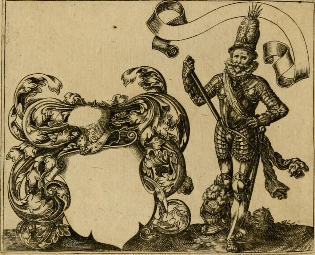 An illustration from Emblemata nobilitati et vulgo scitu digna : singulis historijs symbola adscripta & elegantes versus historiam explica[n]tes : accessit galearu[m] expositio, & disceptatio de origine nobilitatis, 1592, leaf 95