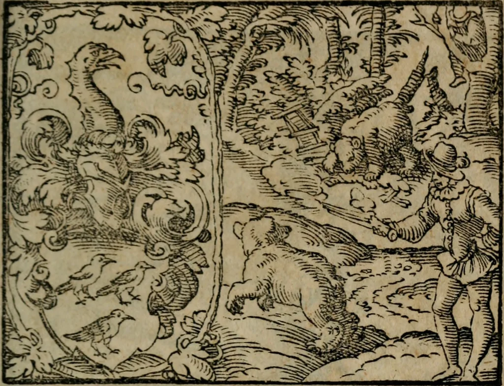 An illustration from Emblemata physico-ethica, hoc est, Naturae morum moderatricis picta praecepta : à Nicolao Taurello Montbelgardensi ... observata, & vario conscripta carmine, 1602, leaf 120