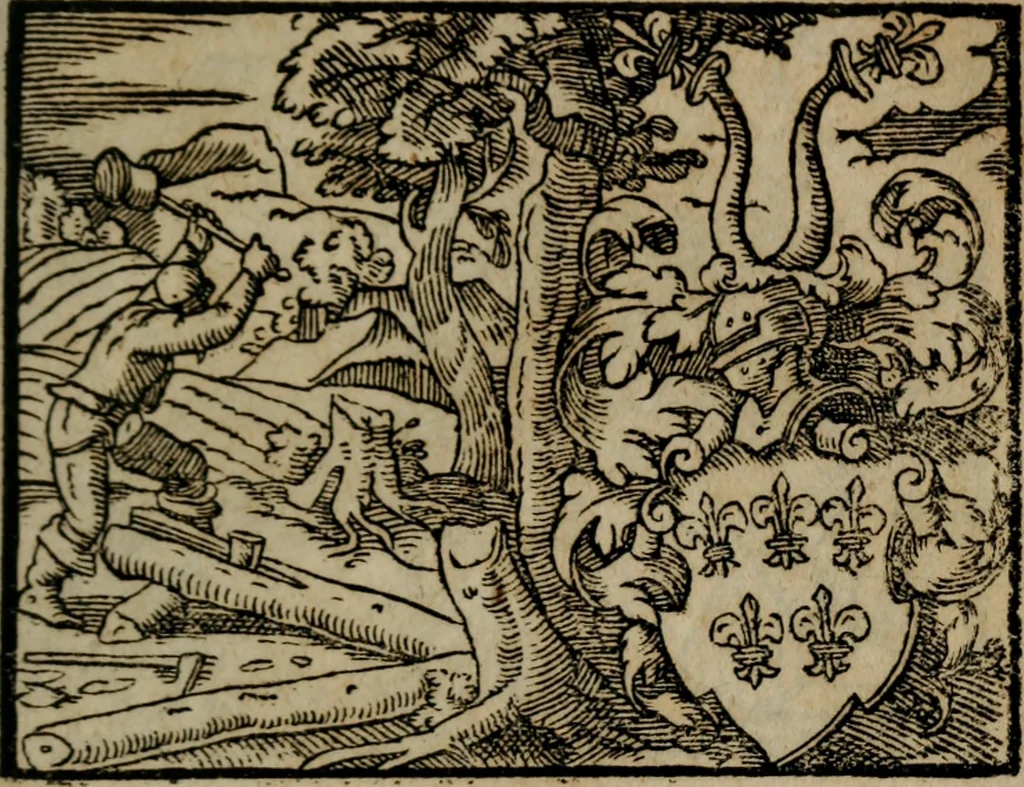 An illustration from Emblemata physico-ethica, hoc est, Naturae morum moderatricis picta praecepta : à Nicolao Taurello Montbelgardensi ... observata, & vario conscripta carmine, 1602, leaf 122