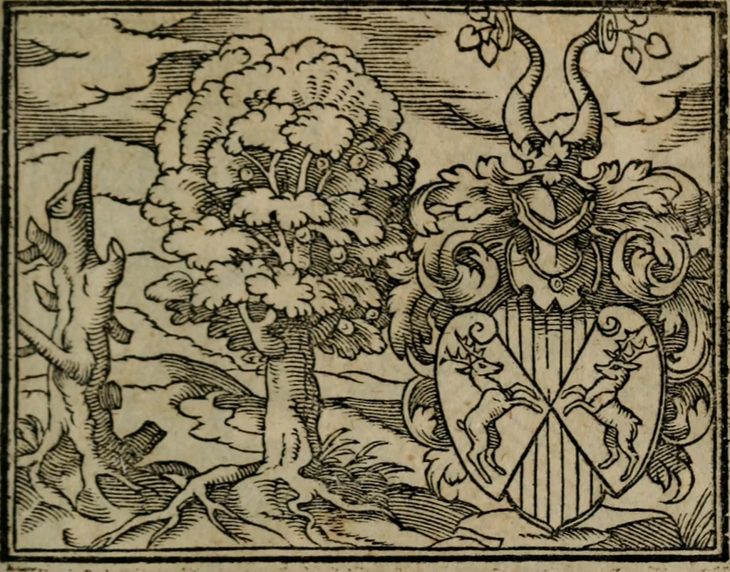 An illustration from Emblemata physico-ethica, hoc est, Naturae morum moderatricis picta praecepta : à Nicolao Taurello Montbelgardensi ... observata, & vario conscripta carmine, 1602, leaf 124