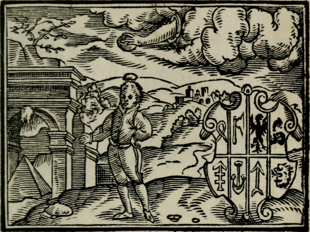 An illustration from Emblemata physico-ethica, hoc est, Naturae morum moderatricis picta praecepta : à Nicolao Taurello Montbelgardensi ... observata, & vario conscripta carmine, 1602, leaf 138