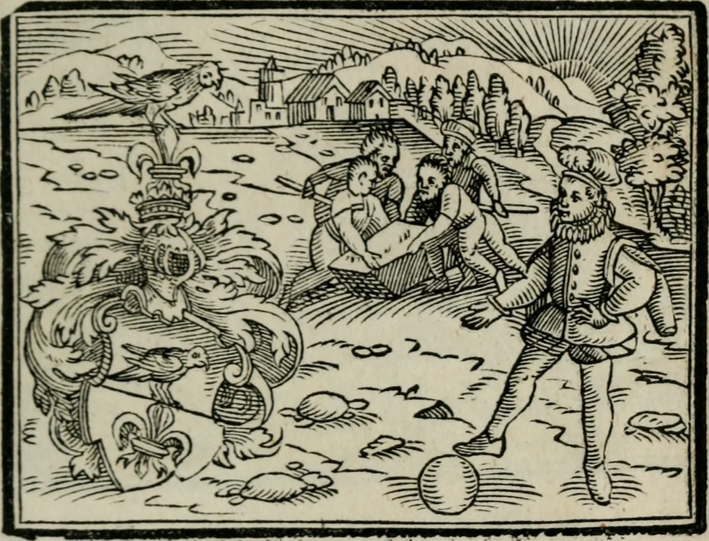 An illustration from Emblemata physico-ethica, hoc est, Naturae morum moderatricis picta praecepta : à Nicolao Taurello Montbelgardensi ... observata, & vario conscripta carmine, 1602, leaf 140
