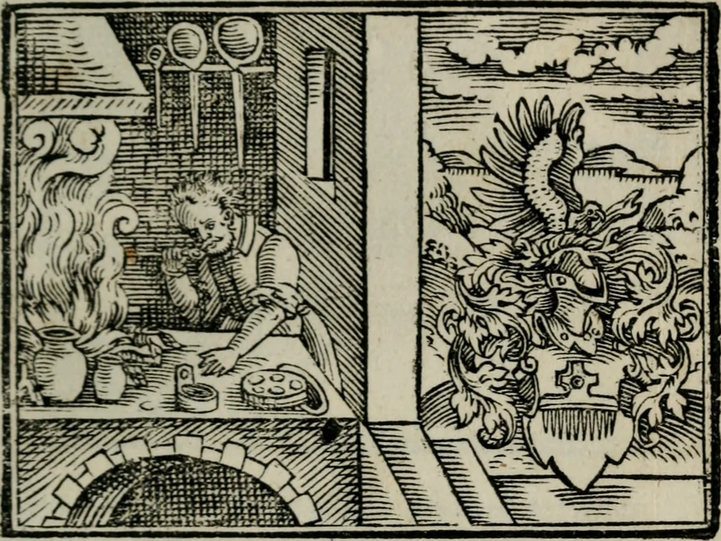 An illustration from Emblemata physico-ethica, hoc est, Naturae morum moderatricis picta praecepta : à Nicolao Taurello Montbelgardensi ... observata, & vario conscripta carmine, 1602, leaf 144