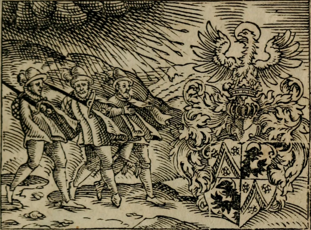 An illustration from Emblemata physico-ethica, hoc est, Naturae morum moderatricis picta praecepta : à Nicolao Taurello Montbelgardensi ... observata, & vario conscripta carmine, 1602, leaf 174