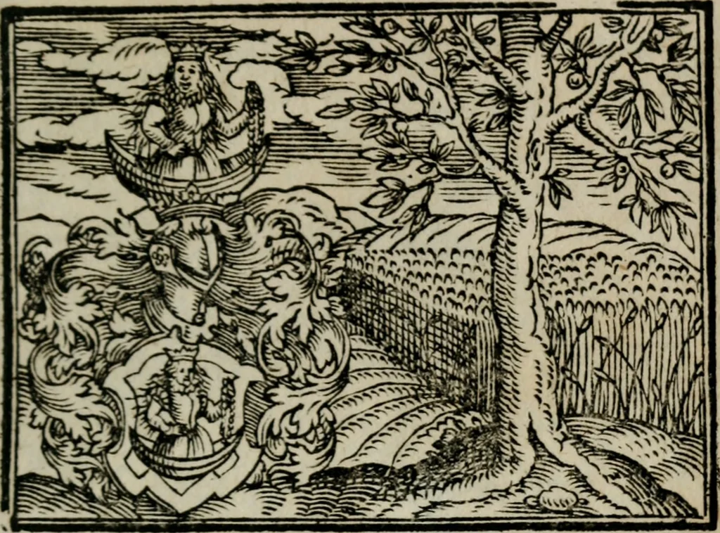 An illustration from Emblemata physico-ethica, hoc est, Naturae morum moderatricis picta praecepta : à Nicolao Taurello Montbelgardensi ... observata, & vario conscripta carmine, 1602, leaf 200