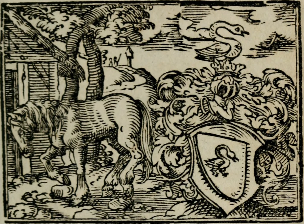 An illustration from Emblemata physico-ethica, hoc est, Naturae morum moderatricis picta praecepta : à Nicolao Taurello Montbelgardensi ... observata, & vario conscripta carmine, 1602, leaf 208