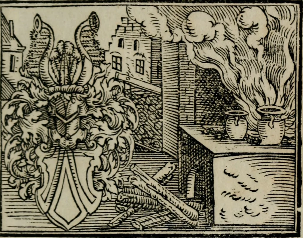 An illustration from Emblemata physico-ethica, hoc est, Naturae morum moderatricis picta praecepta : à Nicolao Taurello Montbelgardensi ... observata, & vario conscripta carmine, 1602, leaf 212