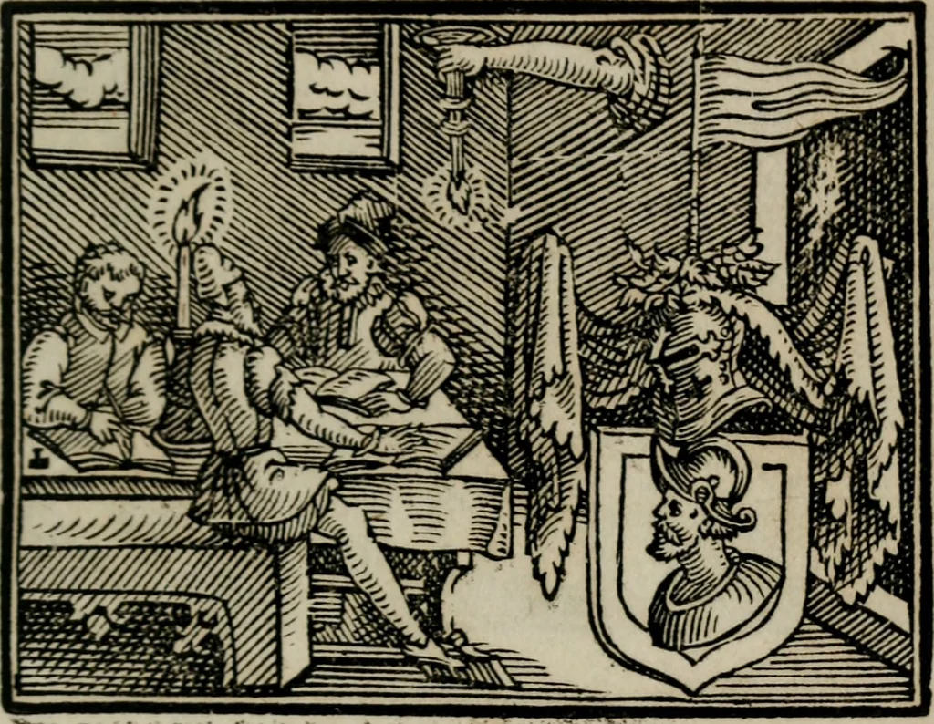 An illustration from Emblemata physico-ethica, hoc est, Naturae morum moderatricis picta praecepta : à Nicolao Taurello Montbelgardensi ... observata, & vario conscripta carmine, 1602, leaf 214