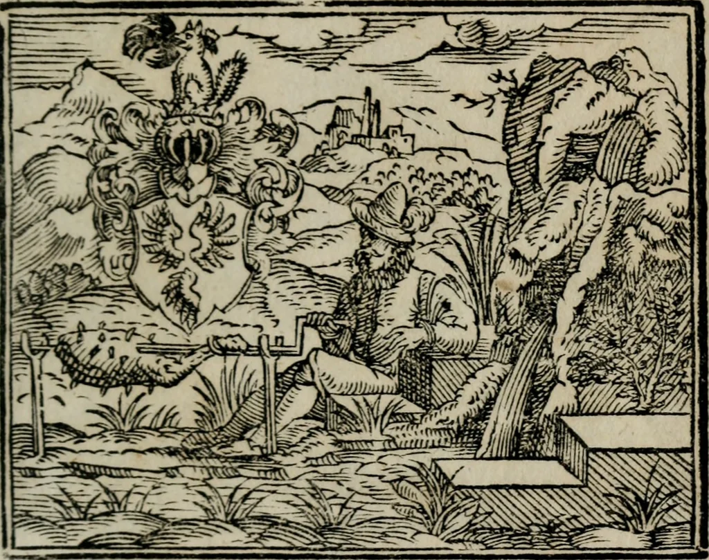 An illustration from Emblemata physico-ethica, hoc est, Naturae morum moderatricis picta praecepta : à Nicolao Taurello Montbelgardensi ... observata, & vario conscripta carmine, 1602, leaf 224