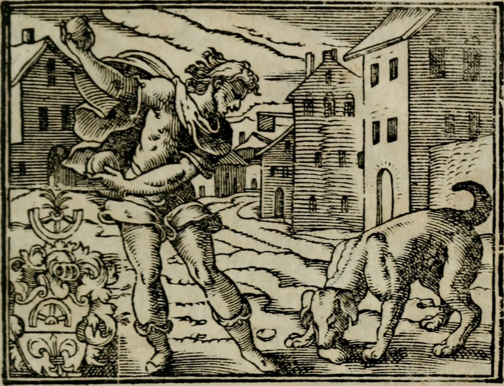 An illustration from Emblemata physico-ethica, hoc est, Naturae morum moderatricis picta praecepta : à Nicolao Taurello Montbelgardensi ... observata, & vario conscripta carmine, 1602, leaf 56