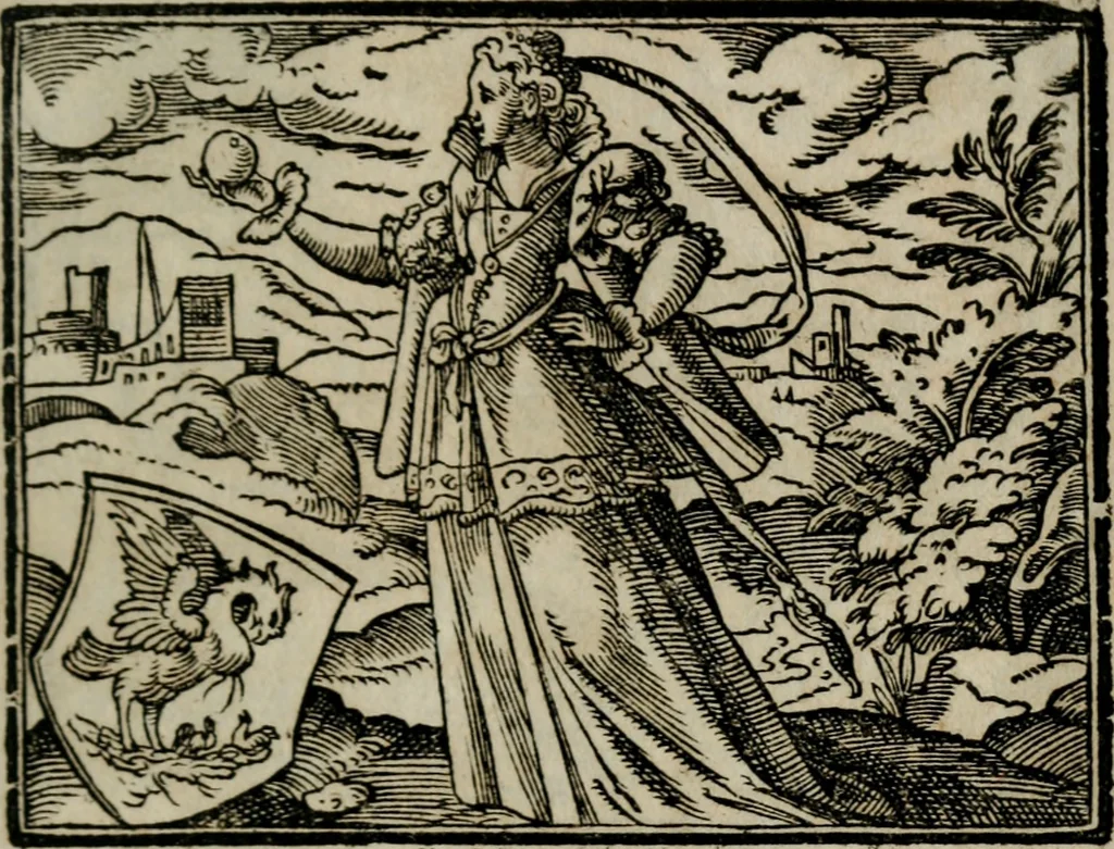 An illustration from Emblemata physico-ethica, hoc est, Naturae morum moderatricis picta praecepta : à Nicolao Taurello Montbelgardensi ... observata, & vario conscripta carmine, 1602, leaf 60