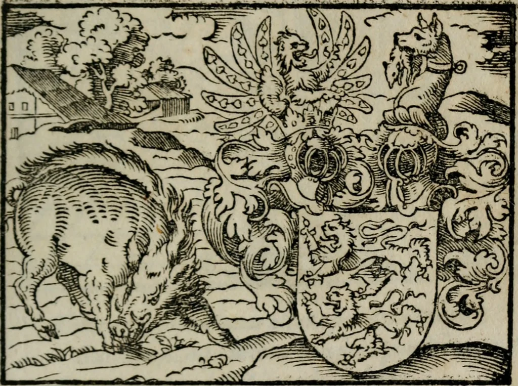 An illustration from Emblemata physico-ethica, hoc est, Naturae morum moderatricis picta praecepta : à Nicolao Taurello Montbelgardensi ... observata, & vario conscripta carmine, 1602, leaf 68
