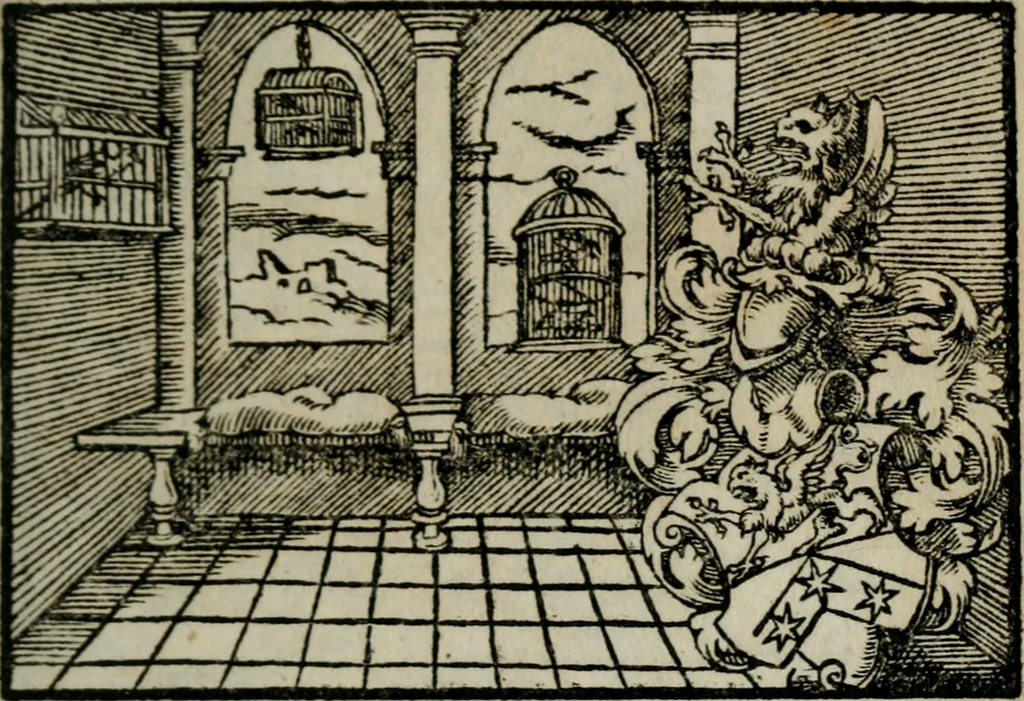 An illustration from Emblemata physico-ethica, hoc est, Naturae morum moderatricis picta praecepta : à Nicolao Taurello Montbelgardensi ... observata, & vario conscripta carmine, 1602, leaf 80