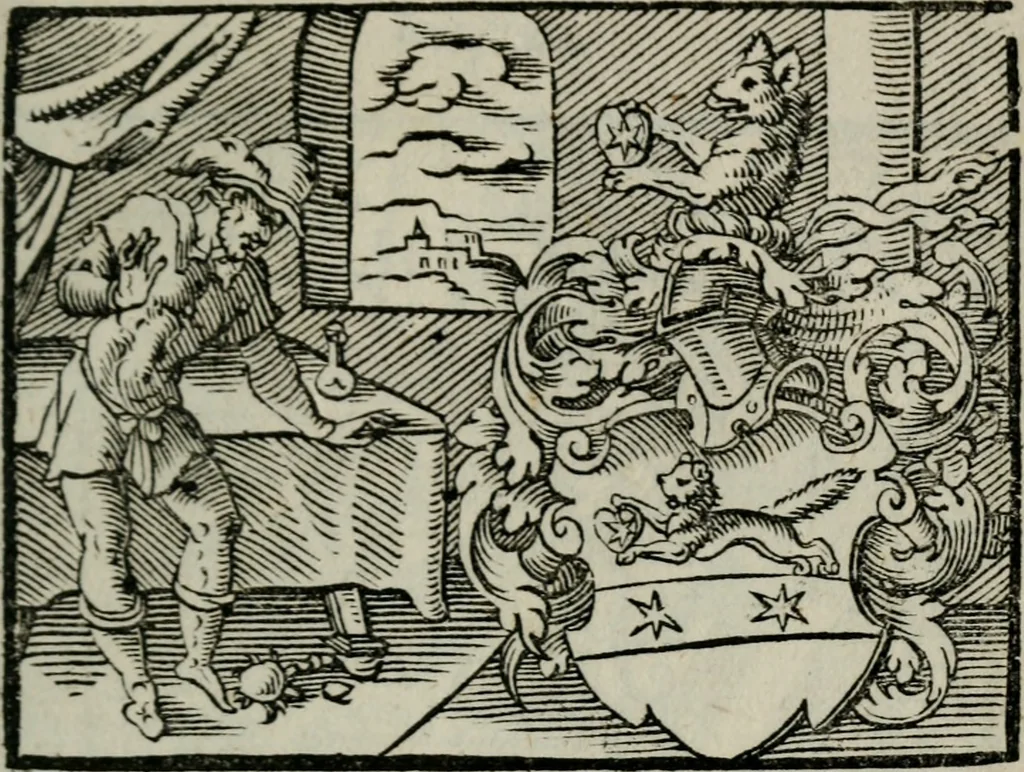 An illustration from Emblemata physico-ethica, hoc est, Naturae morum moderatricis picta praecepta : à Nicolao Taurello Montbelgardensi ... observata, & vario conscripta carmine, 1602, leaf 88