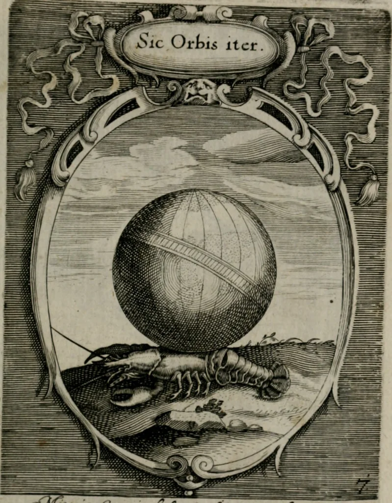 An illustration from Emblemata politica : in aula magna Curiæ Norinbergensis depicta : quæ sacra virtutum suggerunt monita prudenter administrandi fortiterque defendendi rempublicam, 1617, leaf 32