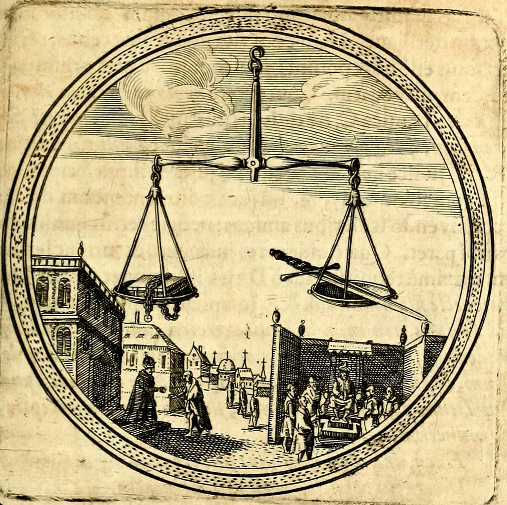 An illustration from Emblemata politica. Quibus ea, quae ad principatum spectant breviter demonstrantur singulor vero explicatio fusius proponitur. Opus novum, 1618, leaf 102