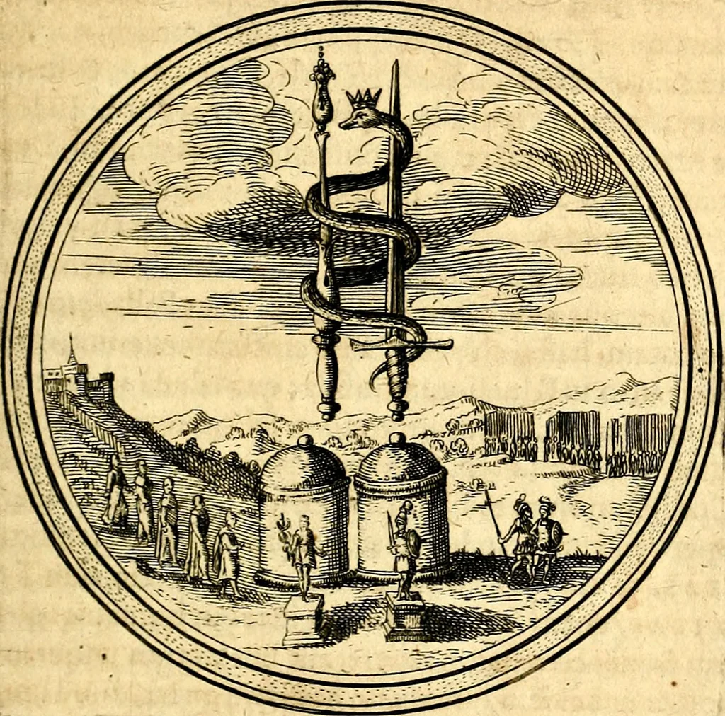An illustration from Emblemata politica. Quibus ea, quae ad principatum spectant breviter demonstrantur singulor vero explicatio fusius proponitur. Opus novum, 1618, leaf 122