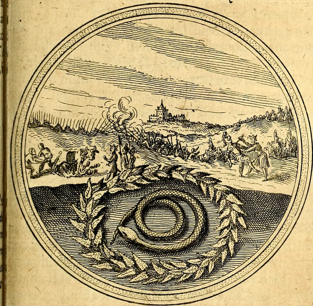An illustration from Emblemata politica. Quibus ea, quae ad principatum spectant breviter demonstrantur singulor vero explicatio fusius proponitur. Opus novum, 1618, leaf 138