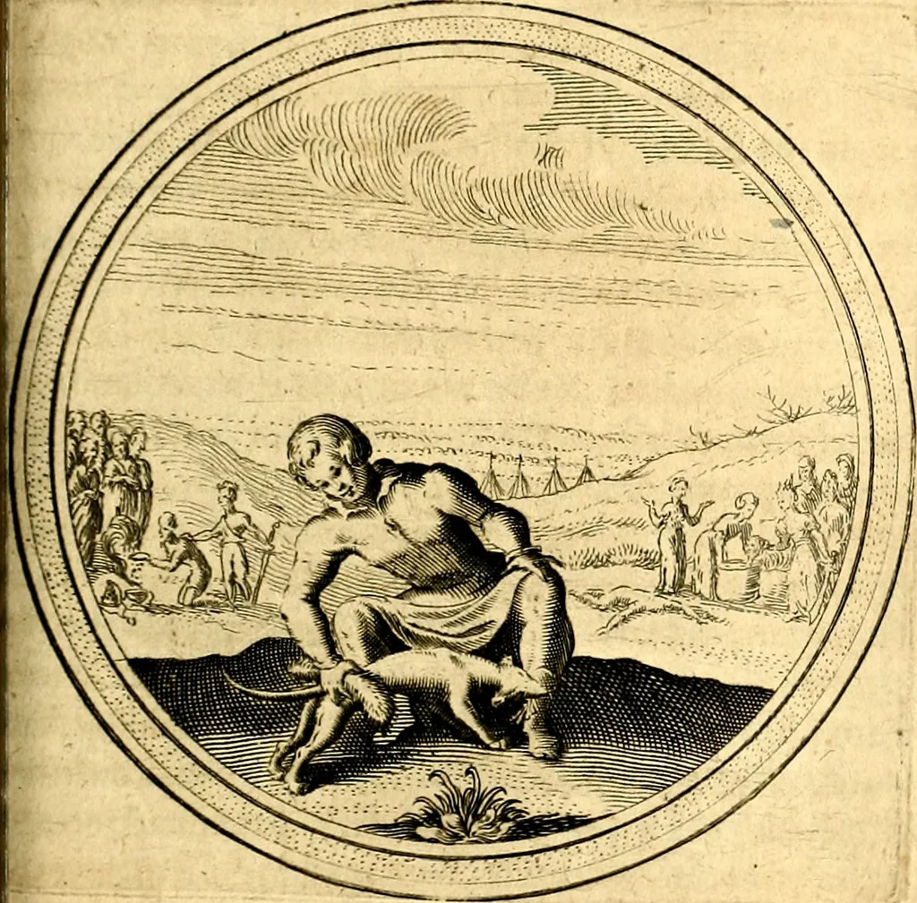 An illustration from Emblemata politica. Quibus ea, quae ad principatum spectant breviter demonstrantur singulor vero explicatio fusius proponitur. Opus novum, 1618, leaf 198