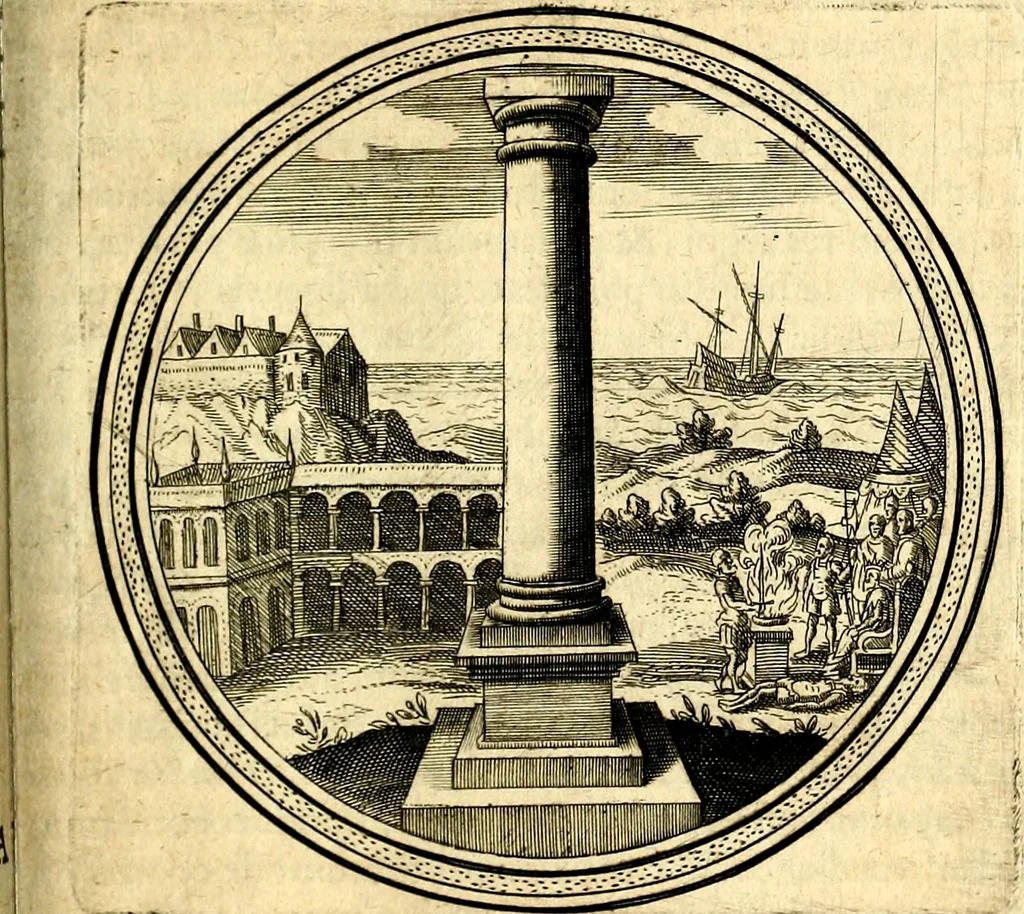 An illustration from Emblemata politica. Quibus ea, quae ad principatum spectant breviter demonstrantur singulor vero explicatio fusius proponitur. Opus novum, 1618, leaf 30
