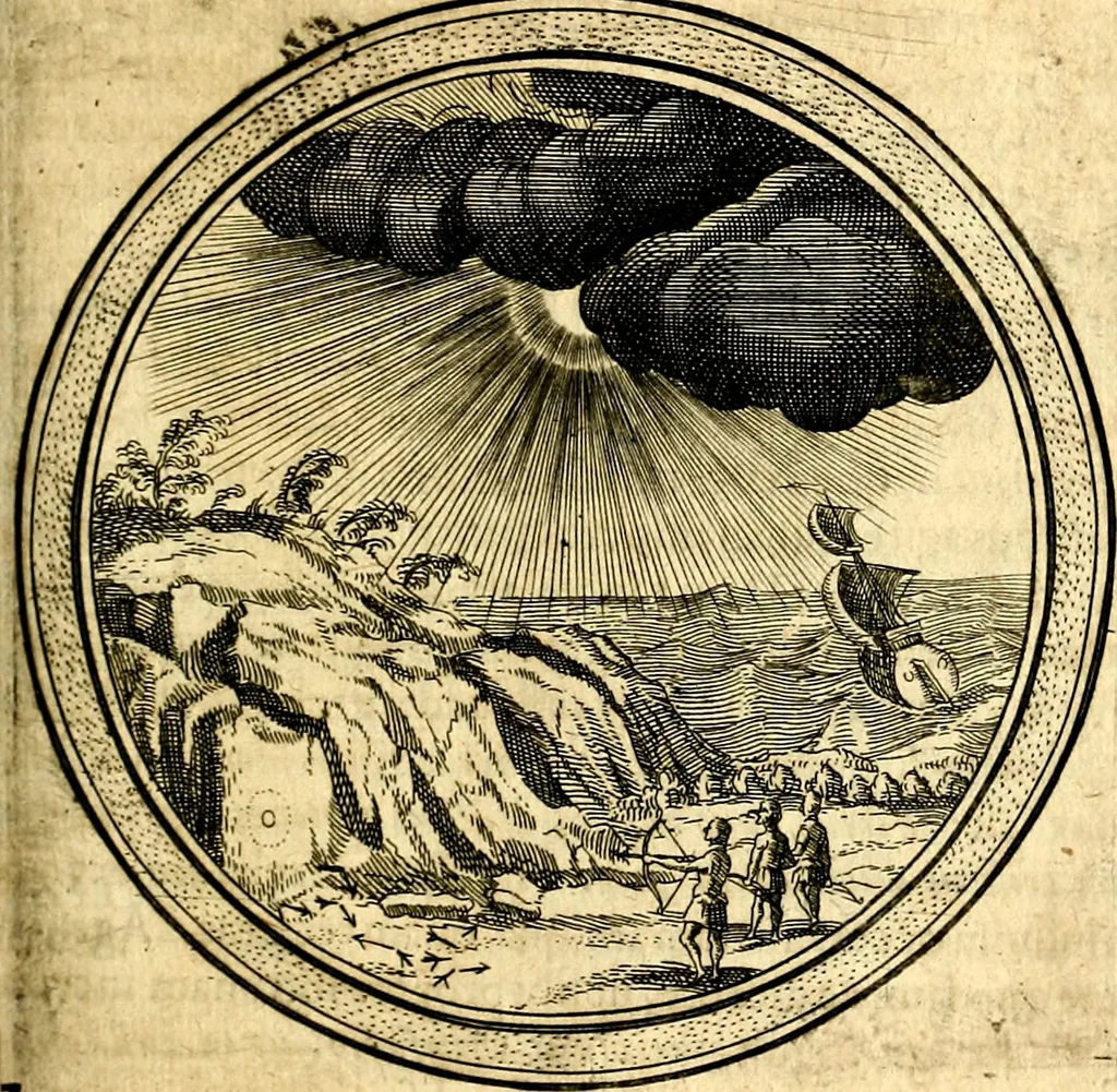 An illustration from Emblemata politica. Quibus ea, quae ad principatum spectant breviter demonstrantur singulor vero explicatio fusius proponitur. Opus novum, 1618, leaf 58