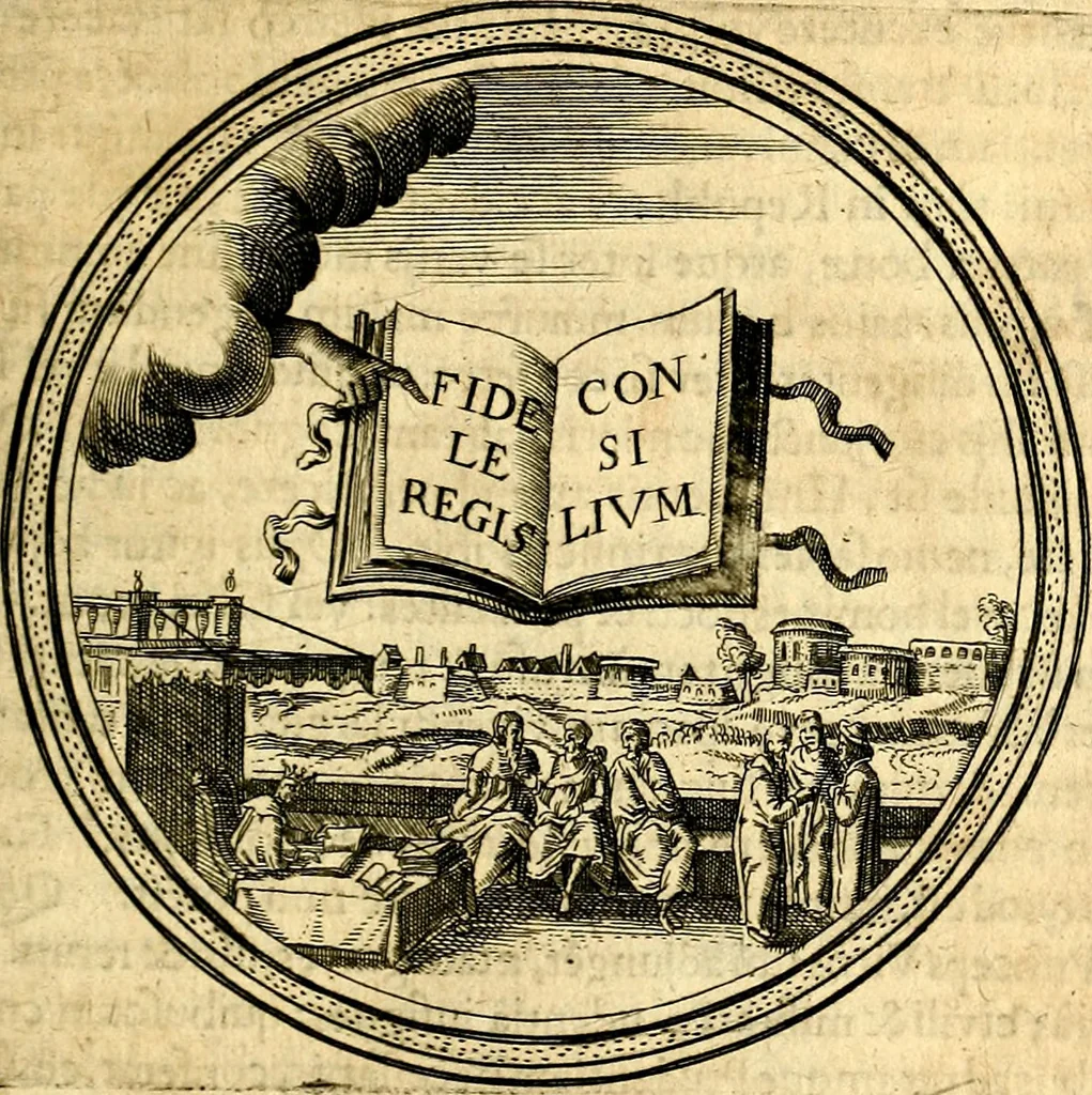 An illustration from Emblemata politica. Quibus ea, quae ad principatum spectant breviter demonstrantur singulor vero explicatio fusius proponitur. Opus novum, 1618, leaf 66