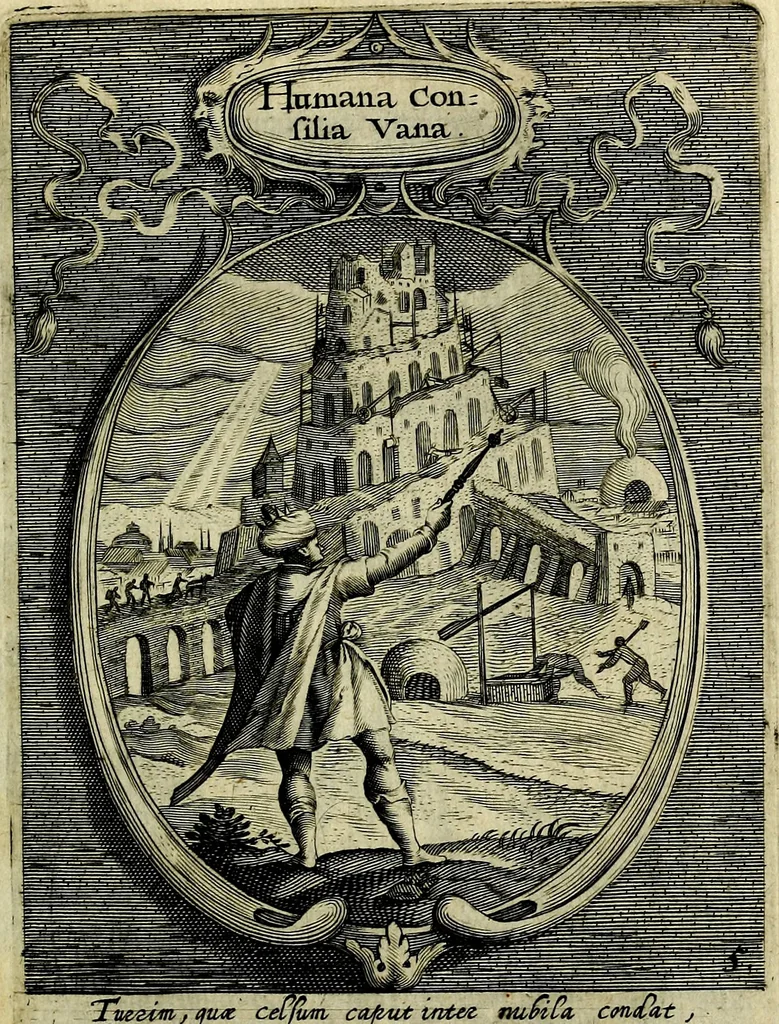 An illustration from Emblemata politica : in aula magna Curiae Noribergensis depicta, quae sacra viritutum suggerunt monita prudenter administrandi fortiterque defendendi rempublicam, 1617, leaf 30