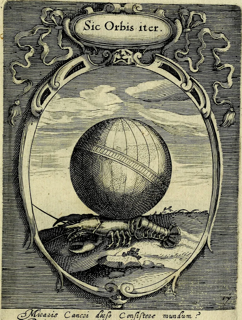 An illustration from Emblemata politica : in aula magna Curiae Noribergensis depicta, quae sacra viritutum suggerunt monita prudenter administrandi fortiterque defendendi rempublicam, 1617, leaf 34