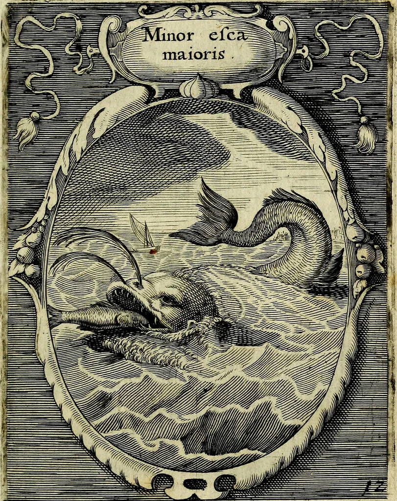 An illustration from Emblemata politica : in aula magna Curiae Noribergensis depicta, quae sacra viritutum suggerunt monita prudenter administrandi fortiterque defendendi rempublicam, 1617, leaf 44