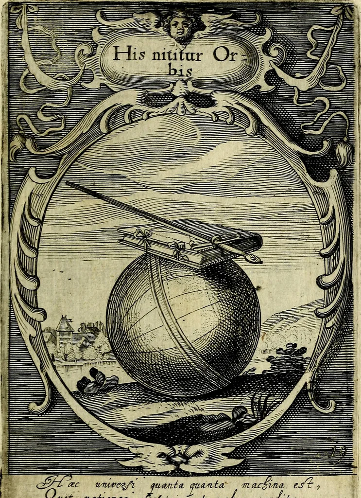 An illustration from Emblemata politica : in aula magna Curiae Noribergensis depicta, quae sacra viritutum suggerunt monita prudenter administrandi fortiterque defendendi rempublicam, 1617, leaf 58