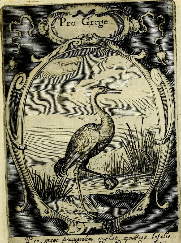 An illustration from Emblemata politica : in aula magna Curiae Noribergensis depicta, quae sacra viritutum suggerunt monita prudenter administrandi fortiterque defendendi rempublicam, 1617, leaf 62