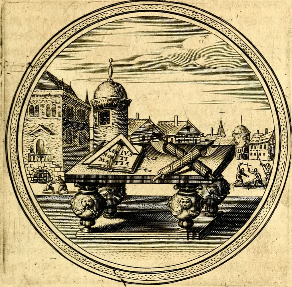 An illustration from Emblemata politica. Quibus ea, quae ad principatum spectant breviter demonstrantur singulor vero explicatio fusius proponitur. Opus novum, 1618, leaf 106