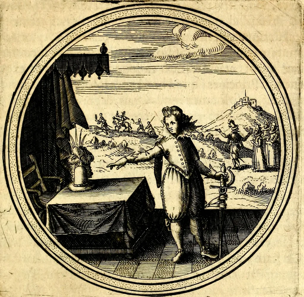 An illustration from Emblemata politica. Quibus ea, quae ad principatum spectant breviter demonstrantur singulor vero explicatio fusius proponitur. Opus novum, 1618, leaf 118