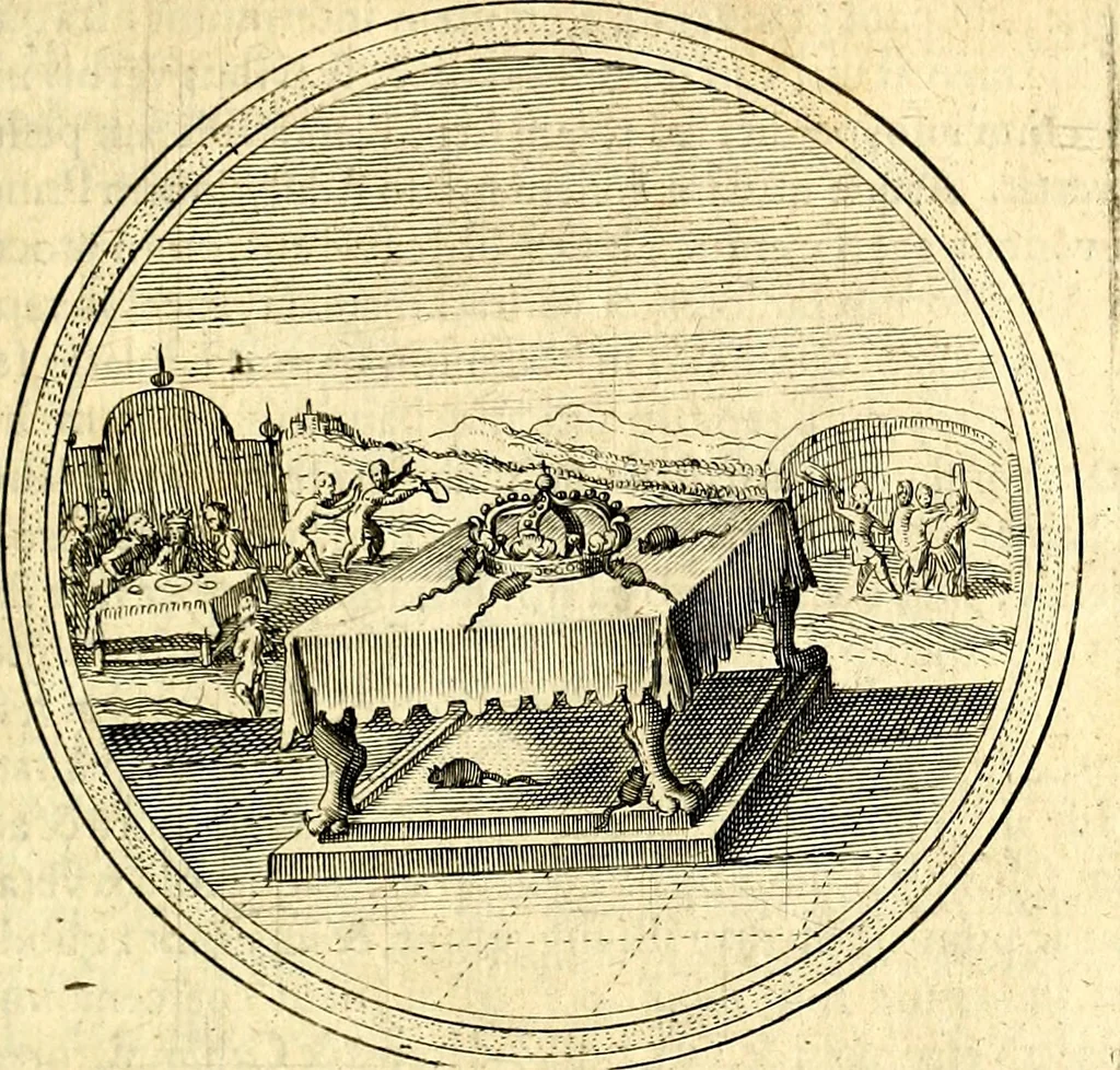 An illustration from Emblemata politica. Quibus ea, quae ad principatum spectant breviter demonstrantur singulor vero explicatio fusius proponitur. Opus novum, 1618, leaf 150