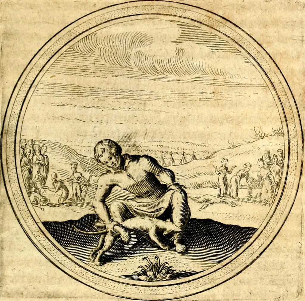 An illustration from Emblemata politica. Quibus ea, quae ad principatum spectant breviter demonstrantur singulor vero explicatio fusius proponitur. Opus novum, 1618, leaf 198